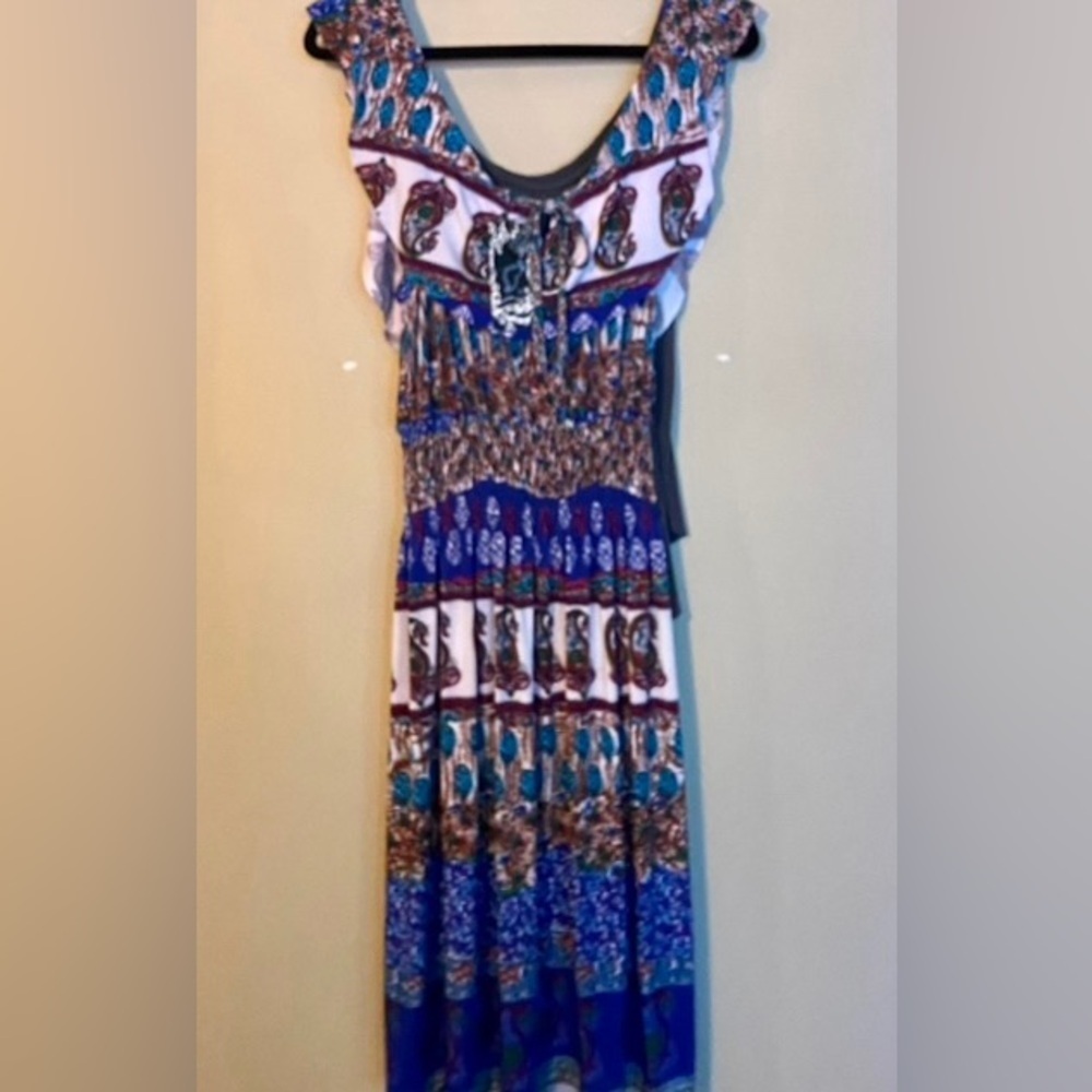 Elegant Multicolor Paisley Dress